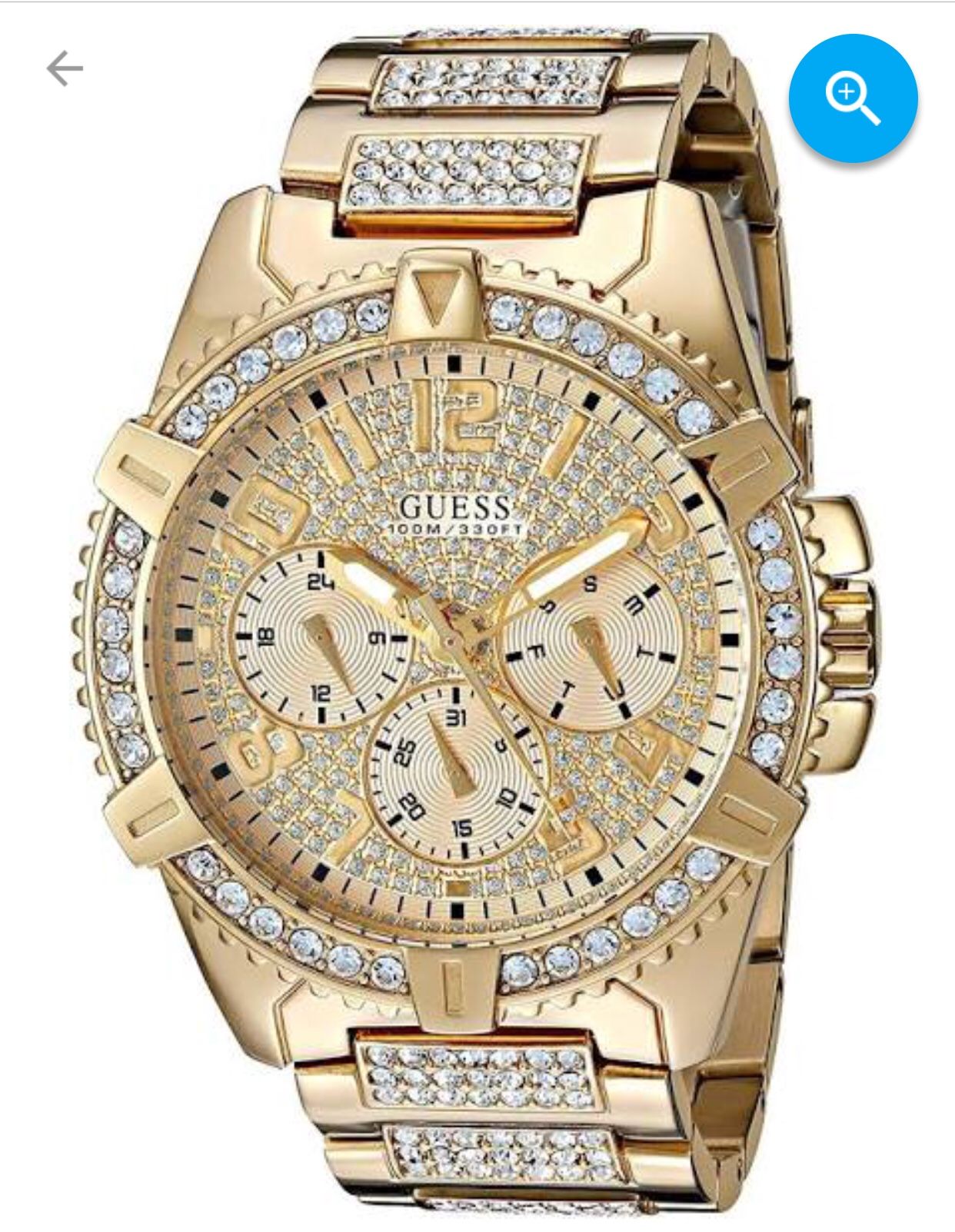 NEW AUTHENTIC MENS CRYSTAL AND GOLD GUESS WATCH ⌚️
