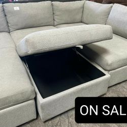 Modular Sectional Couch Sofa With Storage Ottoman 