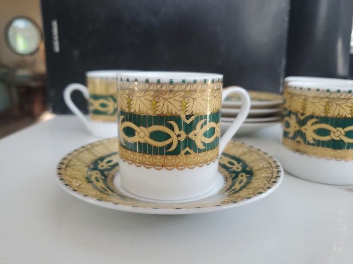 Vintage Intricate Design Espresso / Arabic / Turkish Coffee Cups & Saucers (5)