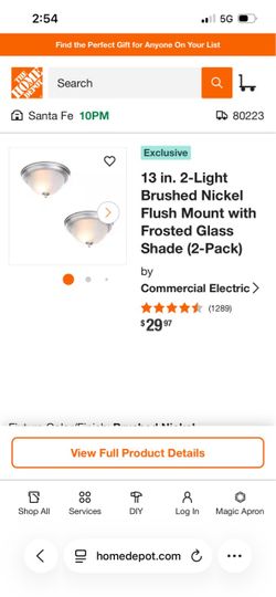 13 in. 2-Light Brushed Nickel π₯ 50% OFF