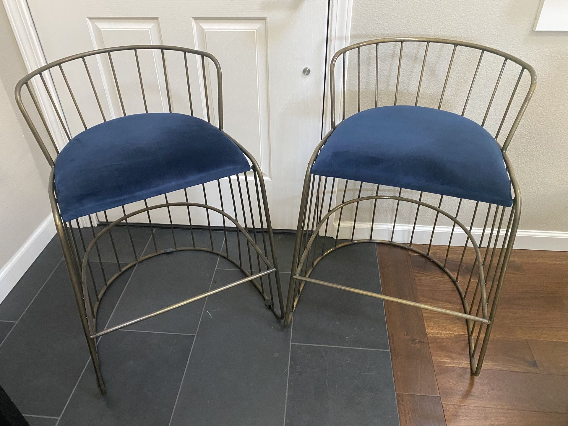 Mid-Century Vibe Pair Of Counter Stools