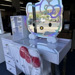 Hello Kitty Bluetooth Mirror, Desk, And Chair 