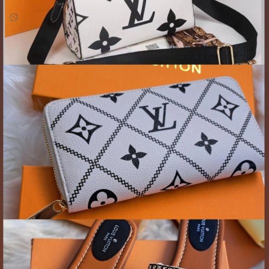 🖤 LV COMBO 3 PC SETS 🤍 Sandals Size 6 To 11 In STOCK 🔥