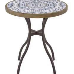 BRAND NEW OUTDOOR CERAMIC BISTRO TABLE W/ BROWN METAL LEGS. OLENTANGY RIVER RD AND BETHEL RD PICKUP.