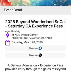 Beyond Wonderland Saturday only