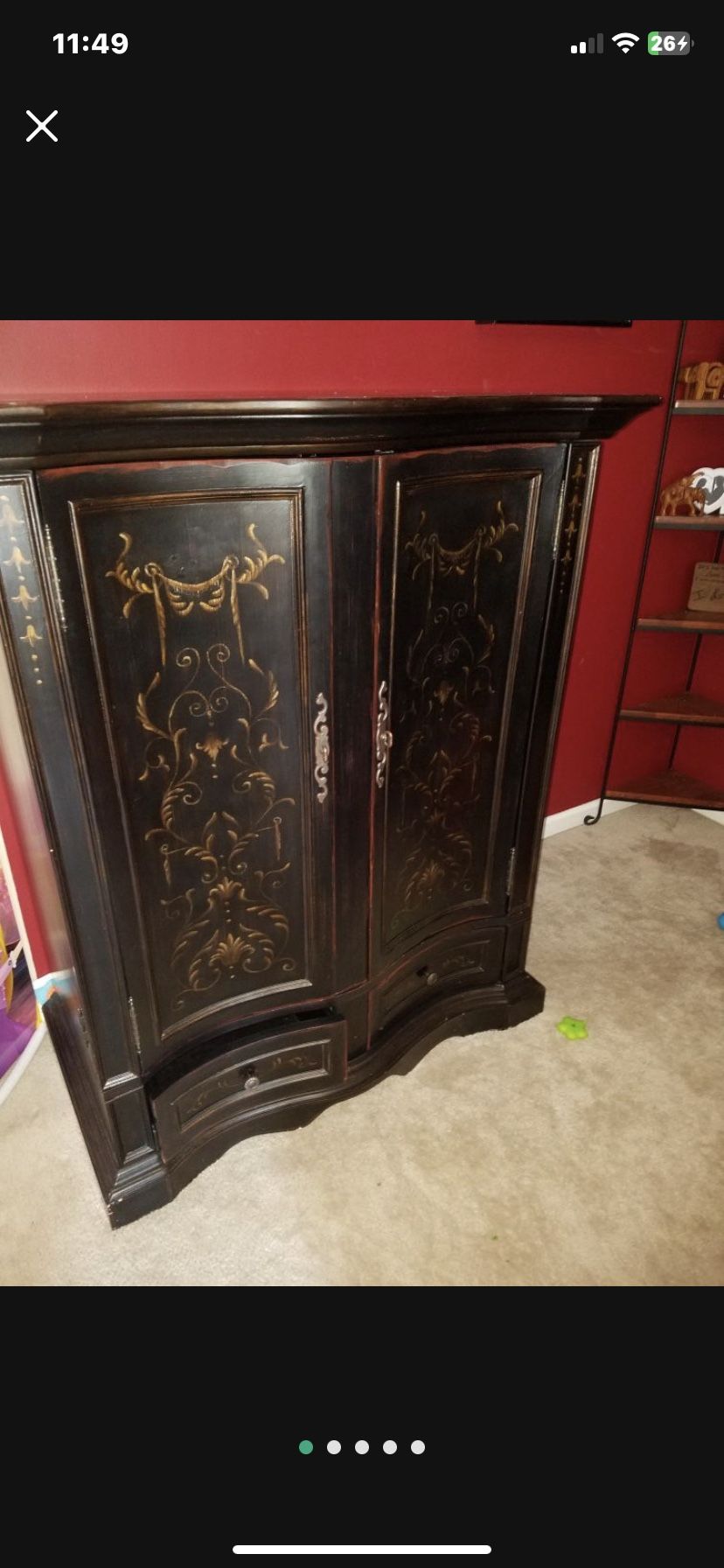 Seven seas by hooker furniture...black tv armoire cabinet