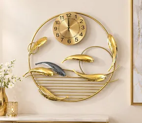 Large Gold Metal Decorative Wall Clock