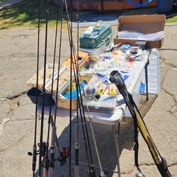 fishing rod and reels and lures 
