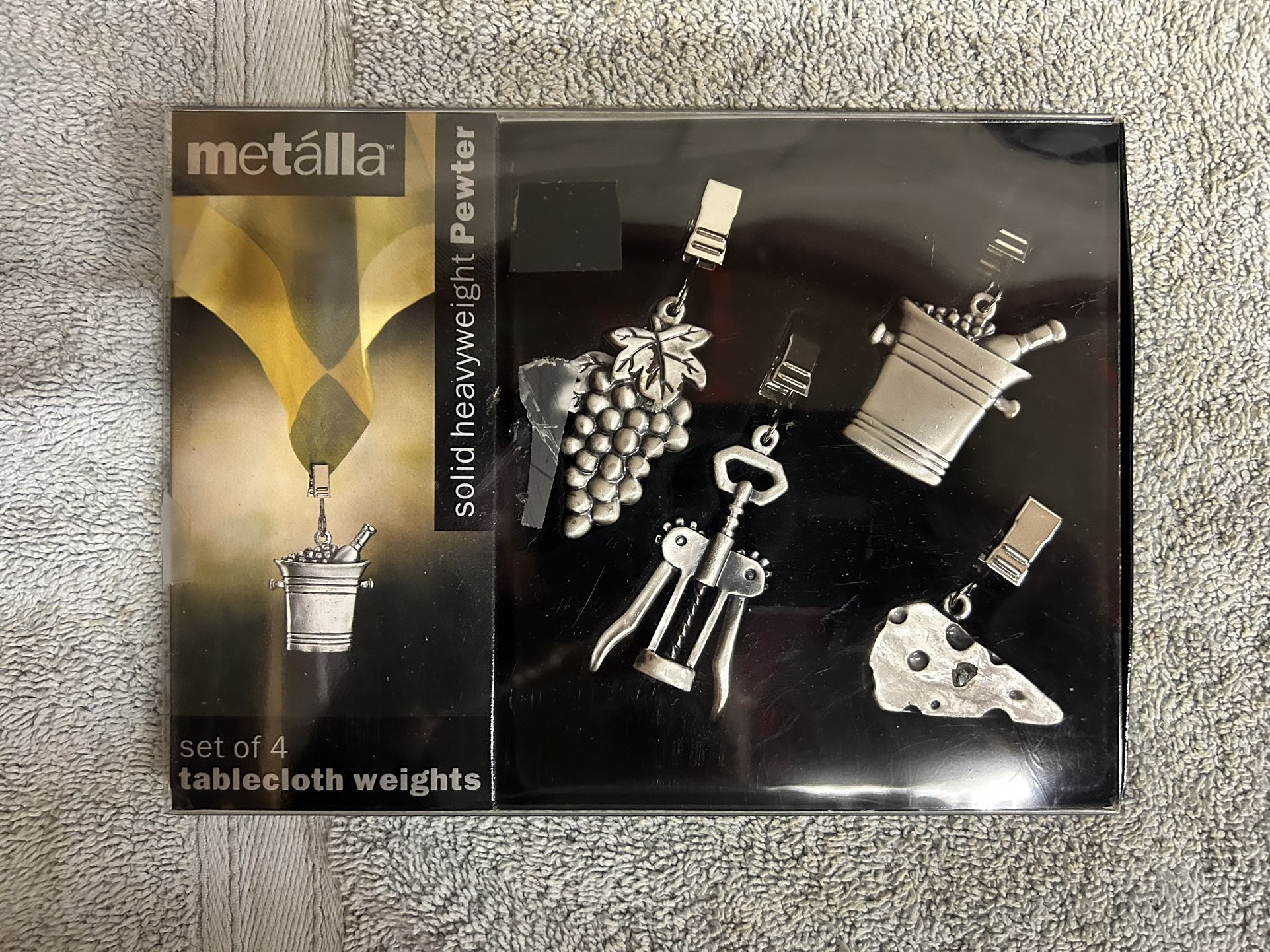 Metalla Pewter Tablecloth Weights Set