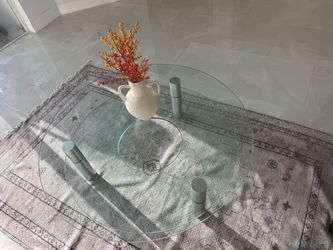 Coffee table set Glass and wood round table set