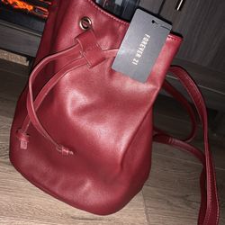 FOREVER 21 MAROON LEATHER BACKPACK.