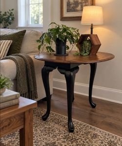 Solid Oak Drop-Leaf Table-Refinished