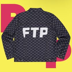 FTP Jacquard Denim Logo Trucker Jacket (X-Large)