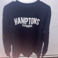 Hamptons Clothing Co. Black Sweatshirt Mens Size XL Long Sleeve