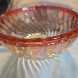 Baccarat Depose Rose Tiente Swirl Crystal Marked Bowl Antique