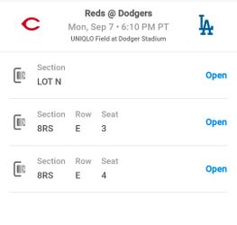 9/7 6pm 2 tickets and preferred parking lot N