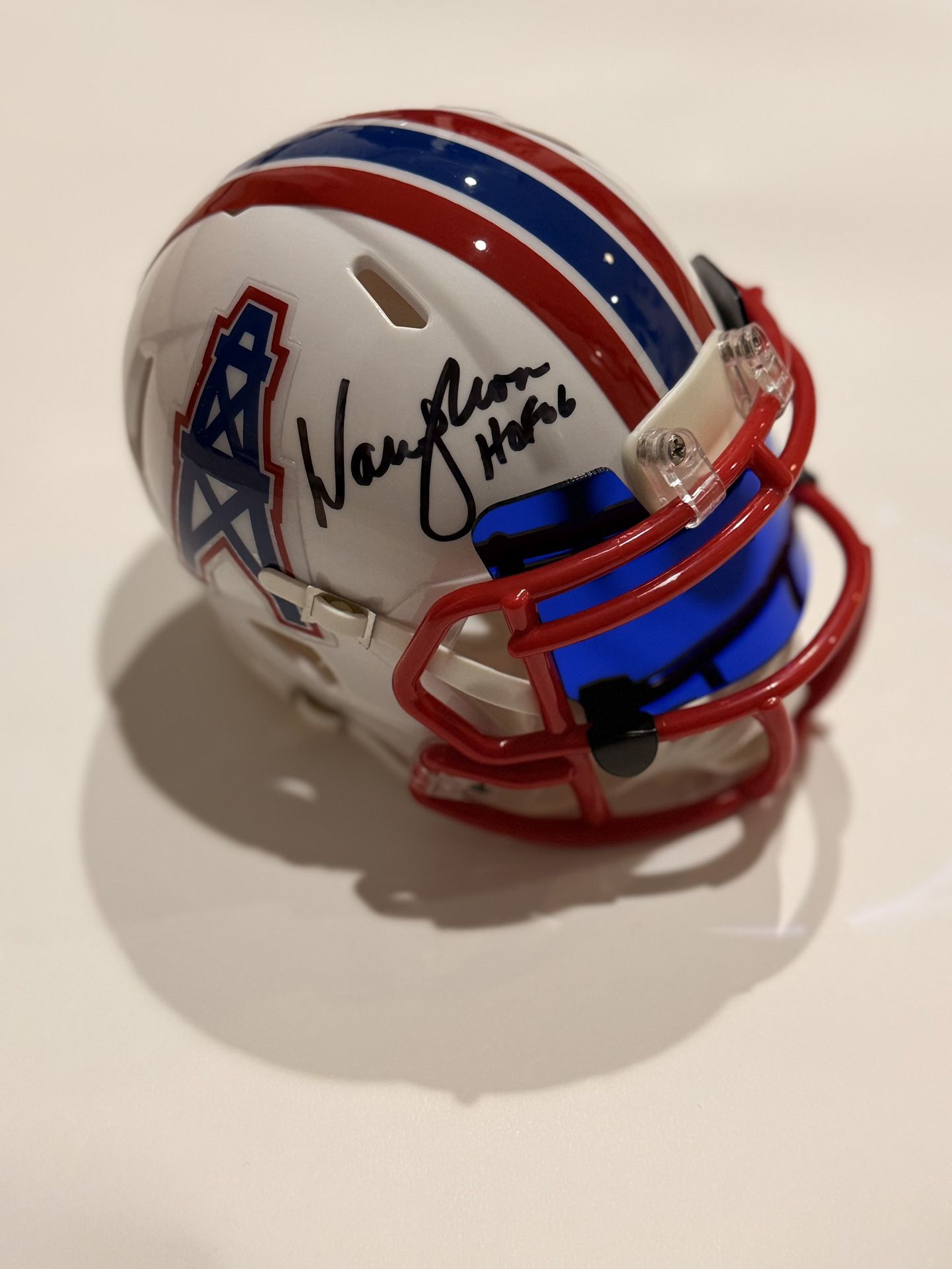 Warren Moon Autographed Houston Oilers Speed Mini Helmet JSA Certified
