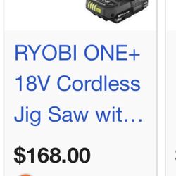 Ryobi One Plus 18v Orbital Jug Saw 