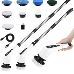 Leebein Electric Spin Scrubber, Cordless Cleaning Brush with 8 Replaceable Brush Heads, Tub and Floor