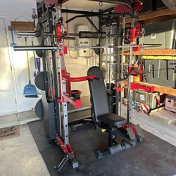 Smith Machine 200 | Adjustable Bench | 245lb Cast Iron Olympic Weights | 7ft Olympic Bar | Fitness | Gym Equipment | FREE DELIVERY/INSTALLATION 🚚 🛠️