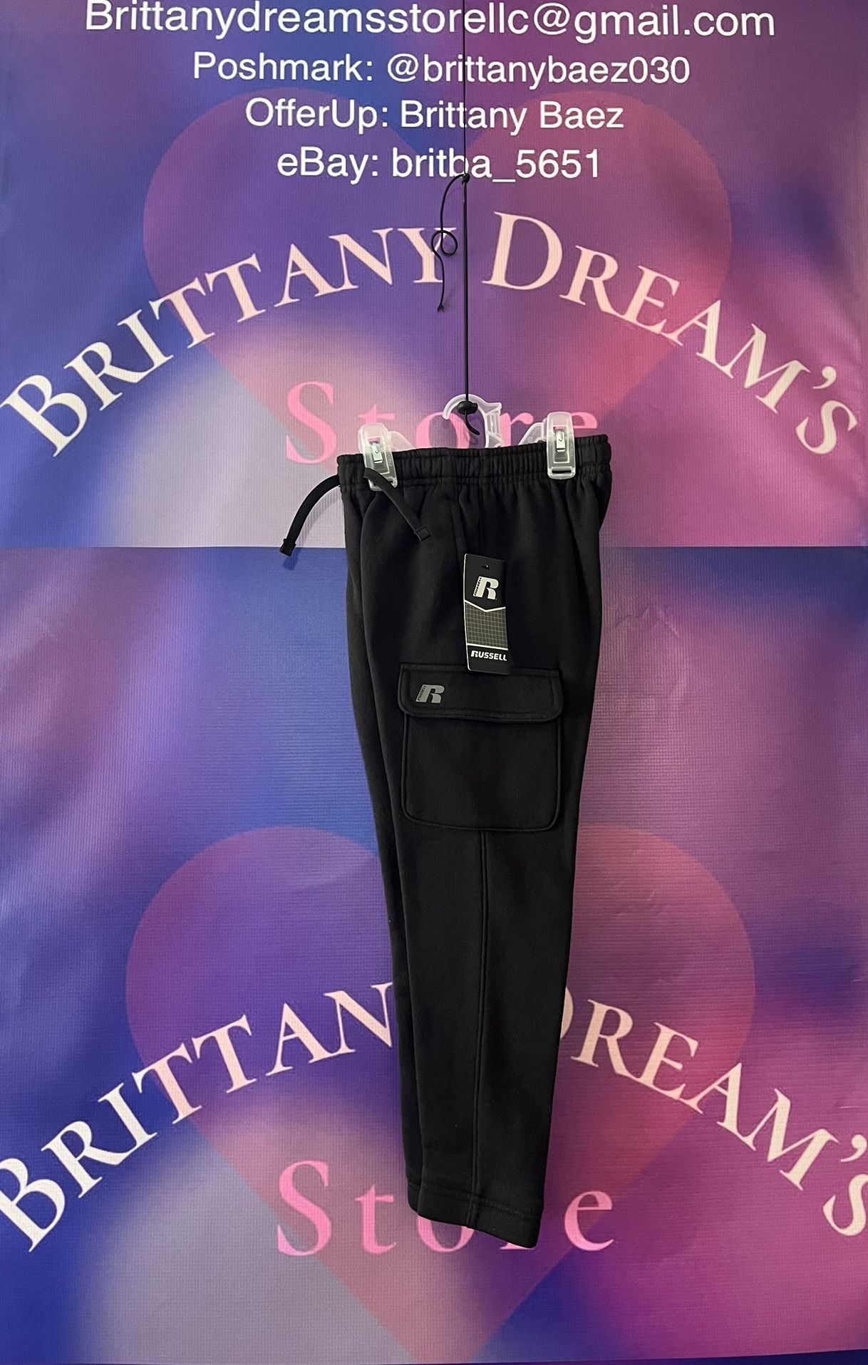 Boys black sweat pants with pockets