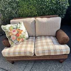 Custom Rattan Loveseat