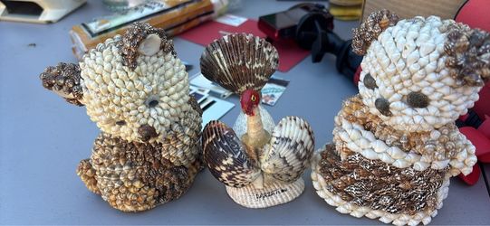 Seashell Animal Figurines Set of 3