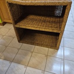 Beautiful rattan wicker shelves.