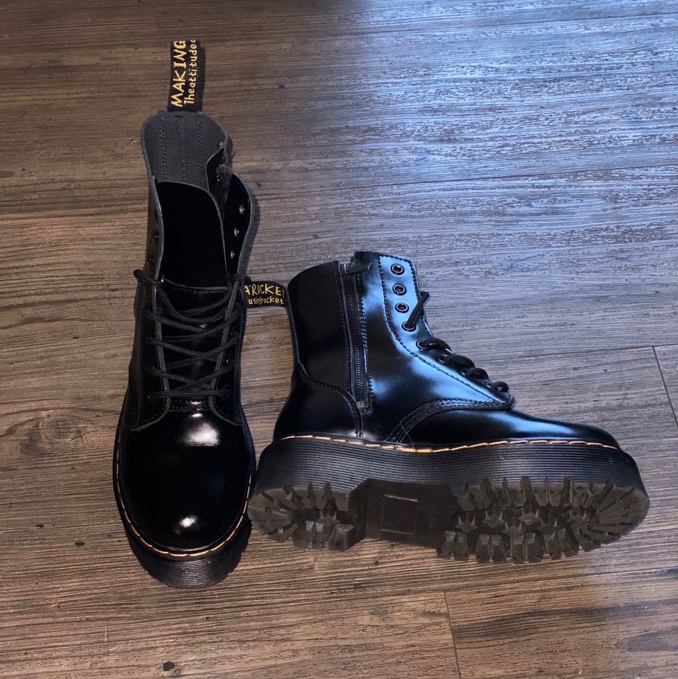 Like Dr. Martens “Jadon” platform leather boots