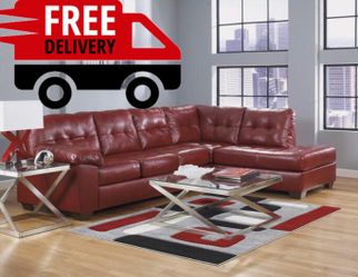 New red sectional! Couch and Loveseat set sofa Deals Here
