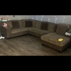 brown sectional couch 