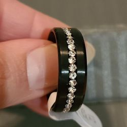 Handsome mens steel ring size 10