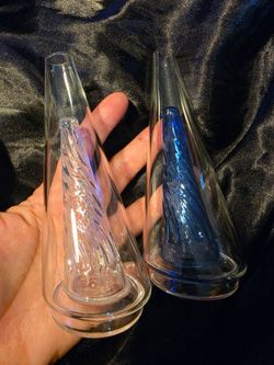 Glass Cone Vase Decor clear, blue 2 pack, Suitable for Peak/Pro New