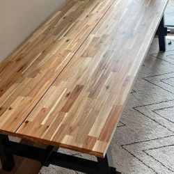 Very Large Acacia SKOGSTA IKEA Dining table, 92 1/2x39