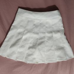 White Pleated Skirt