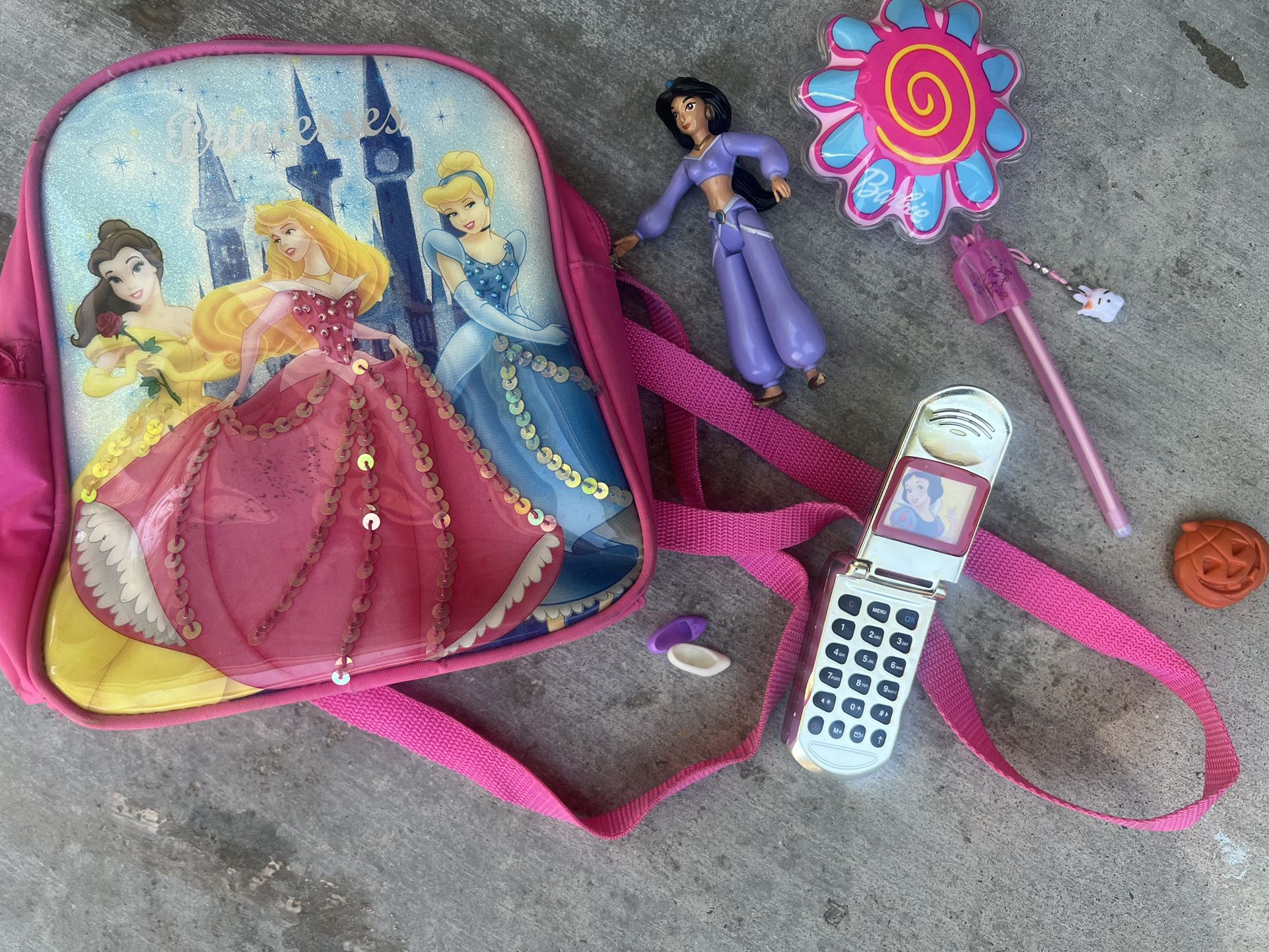 Princess Backpack And Jasmine Doll
