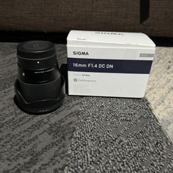 Sigma 16mm f/1.4 Contemporary DC DN Prime Lens  E-mount