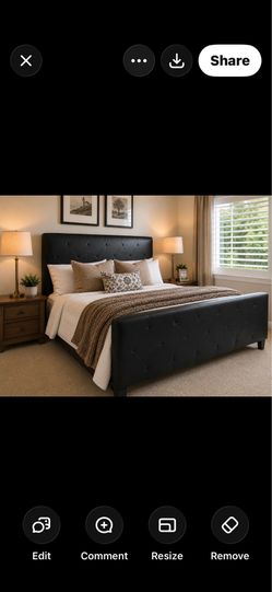 Black diamond, tuck, headboard, and matching footboard