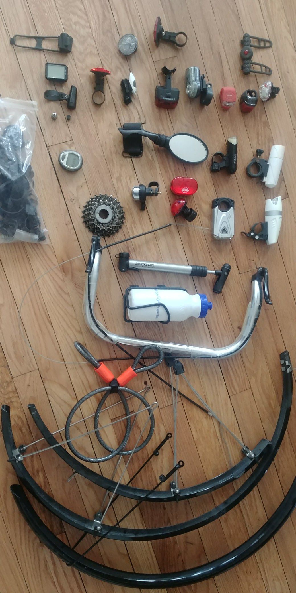 Bicycle parts bike lights fenders rack bags accesories
