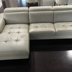 Cream/beige Italian Leather Couch 