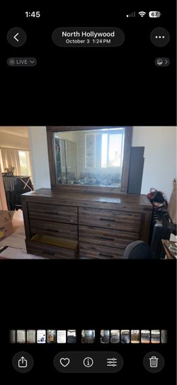 Beautiful wooden dresser with mirror