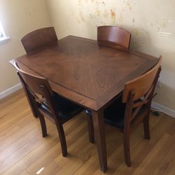 1 wooden table+4 wooden chair one set for$50