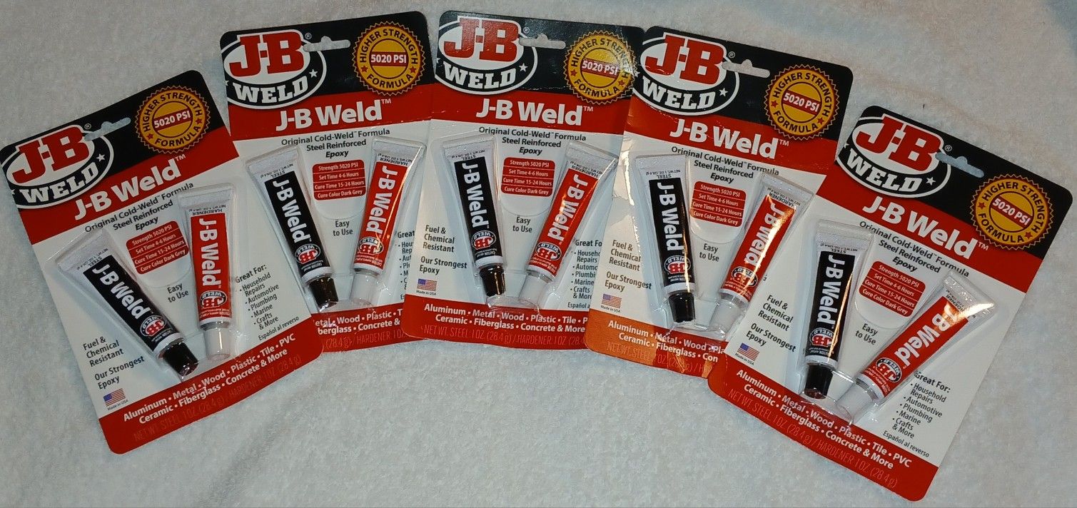 New 5 JB Weld Cold Weld Steel Reinforced Epoxy for Metal Repair 1 oz Tubes 4 Hr Set