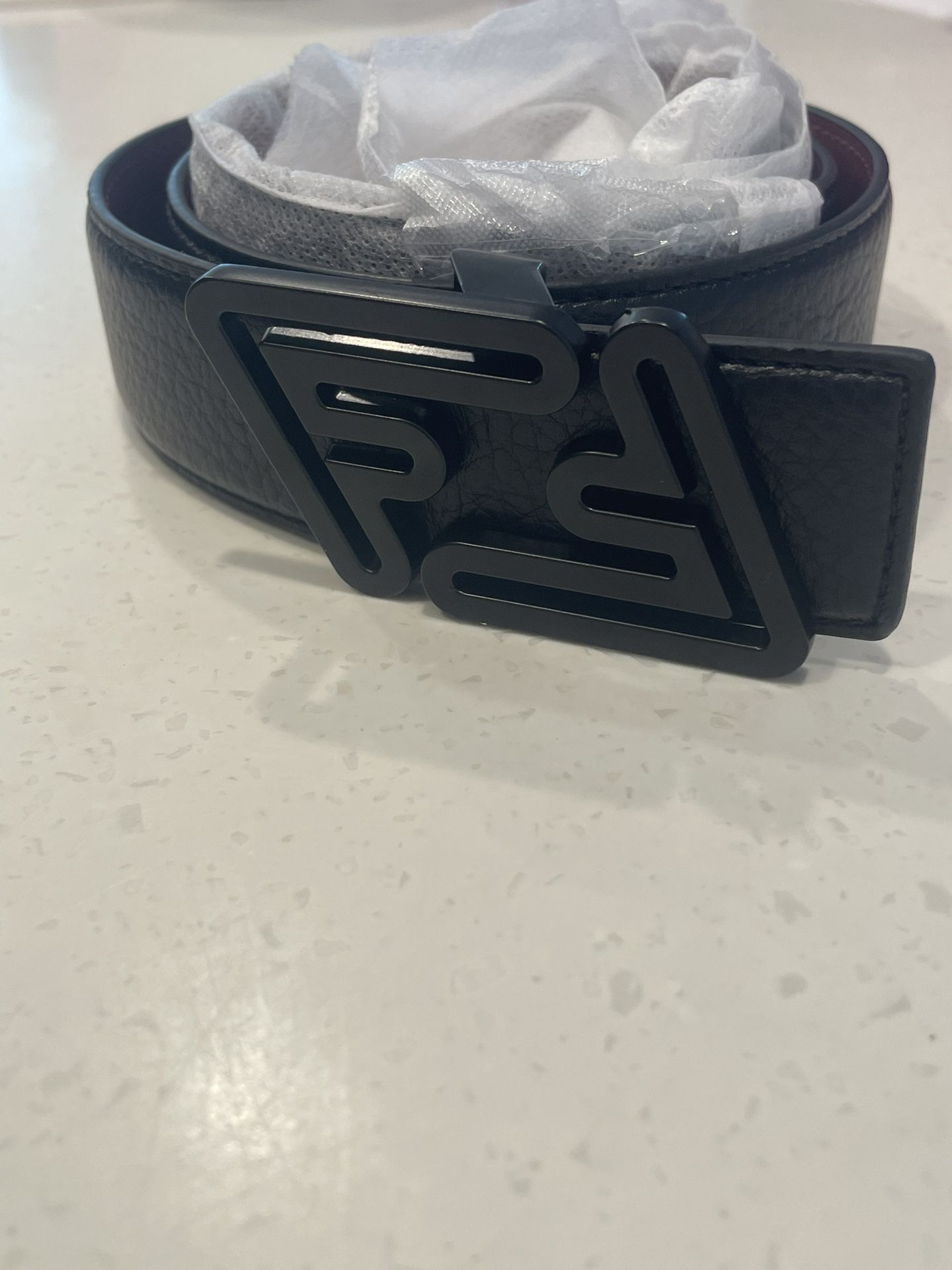 Black FF Leather Belt