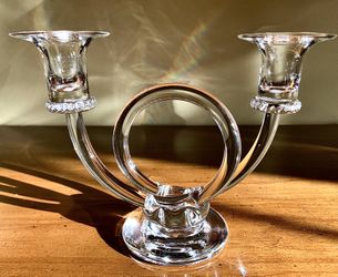 Loop Design Handblown Crystal Candleabra