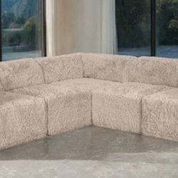 Brand New Taupe Super Plush Modular Design Compressed Foam Sectional Sofa 
