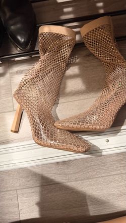Aldo Rhinestone Mesh Boots