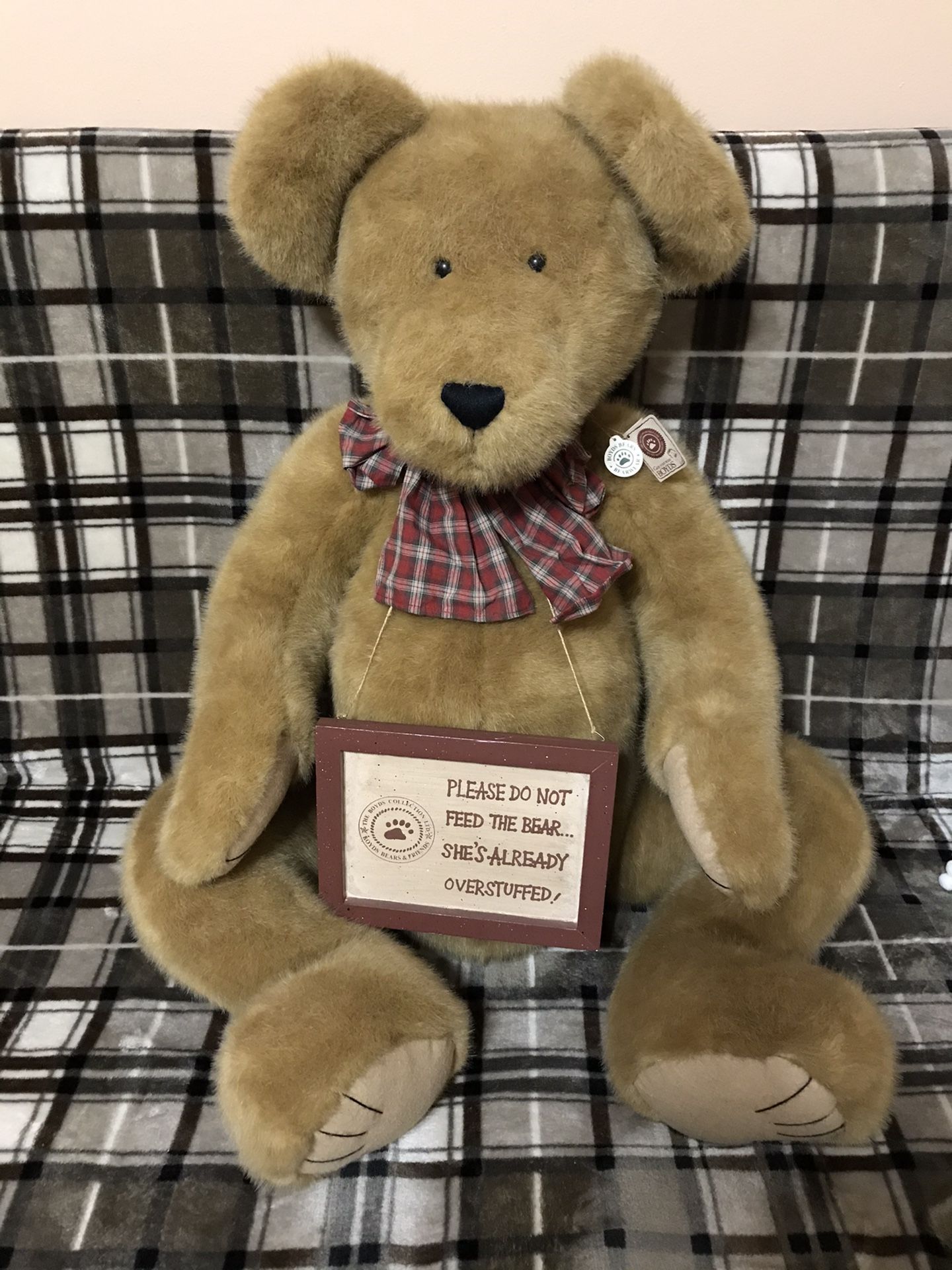 Boyd Teddy Bear Rare Original Huge 43 inch One Of A Kind  Flexible 