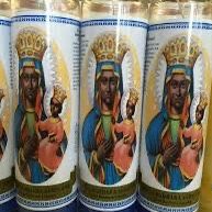 Black Madonna & Child 7-Day Glass Candle – Spiritual Devotional Candle