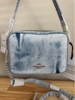 COACH Carey Crossbody Bag In Loved Denim